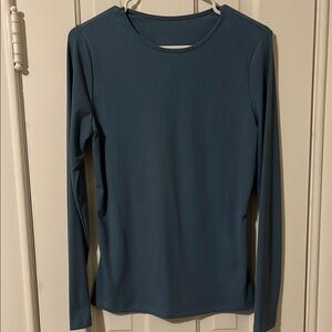 Long Sleeve Ribbed Top - Blue